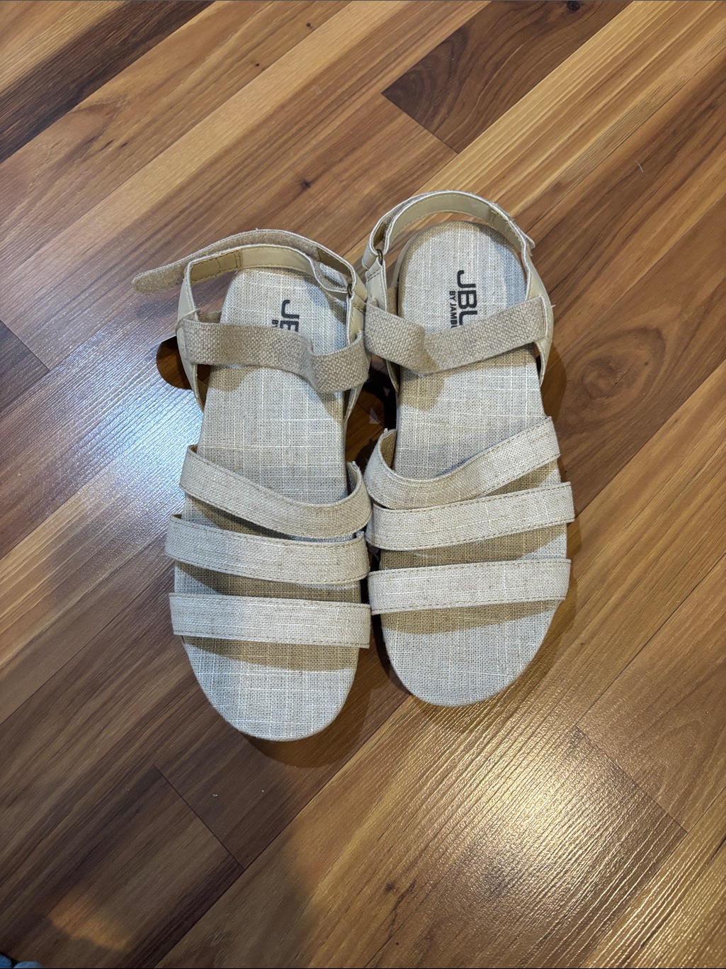 Jbu Natural Beige Multi-Strap Women's Sandals
